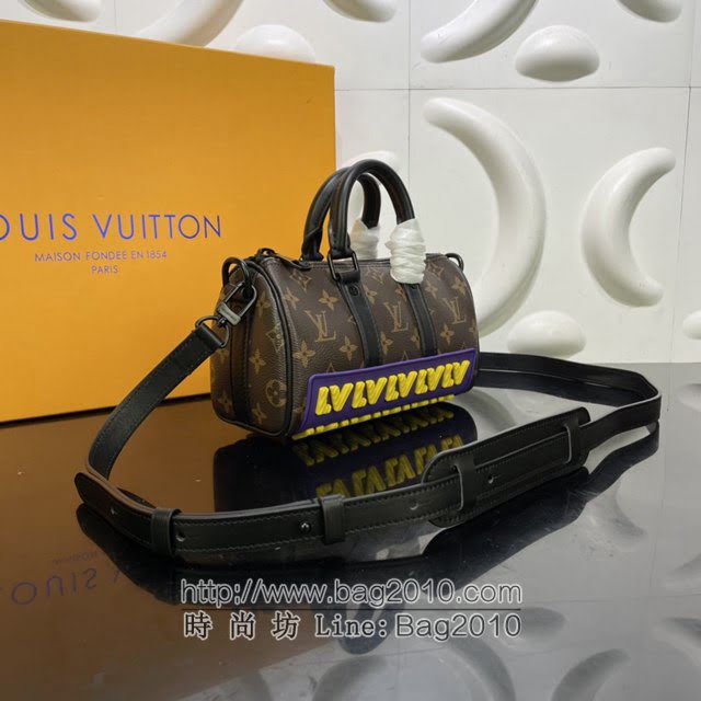 Louis Vuitton新款包包 M45788 路易威登Keepall XS手袋 立体乳胶LV字母贴饰 2021秋季系列LV手提肩背包  ydh4173